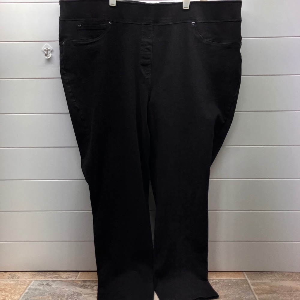 Slim Factor by Investments Plus Black Ankle Pants Womens 3X Pull On Stretch Slim - Picture 1 of 7